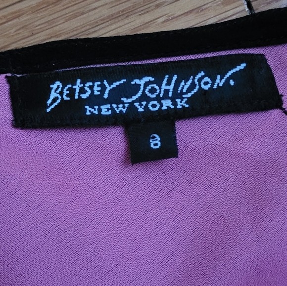 VINTAGE BETSEY JOHNSON SILK HAND PAINTED BEADED FLOWERS DRESS - Picture 6 of 11